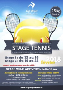 Affiche stage tennis février 2018