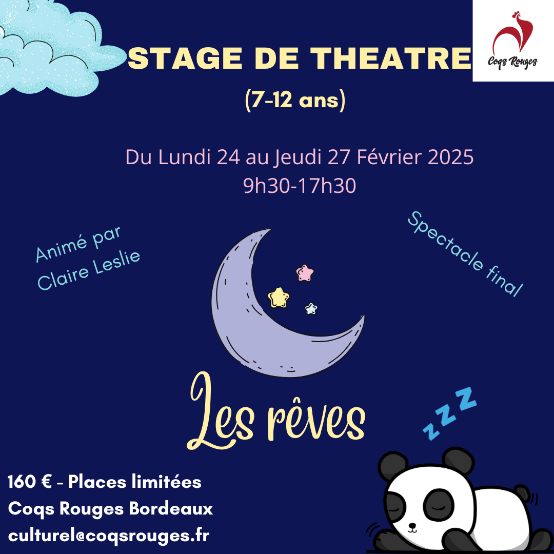Stage de théâtre du 24 au 27 février 2025 Bordeaux 7-12 ans