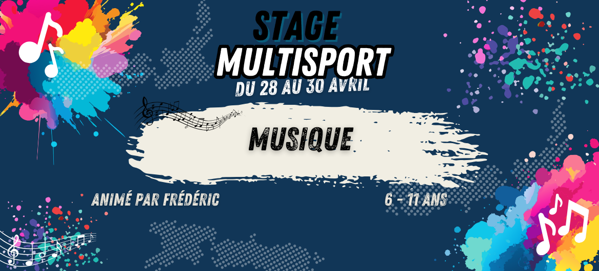 Stage multisport du 28 au 30 avril thème musique 6 11 ans coqs rouges bordeaux